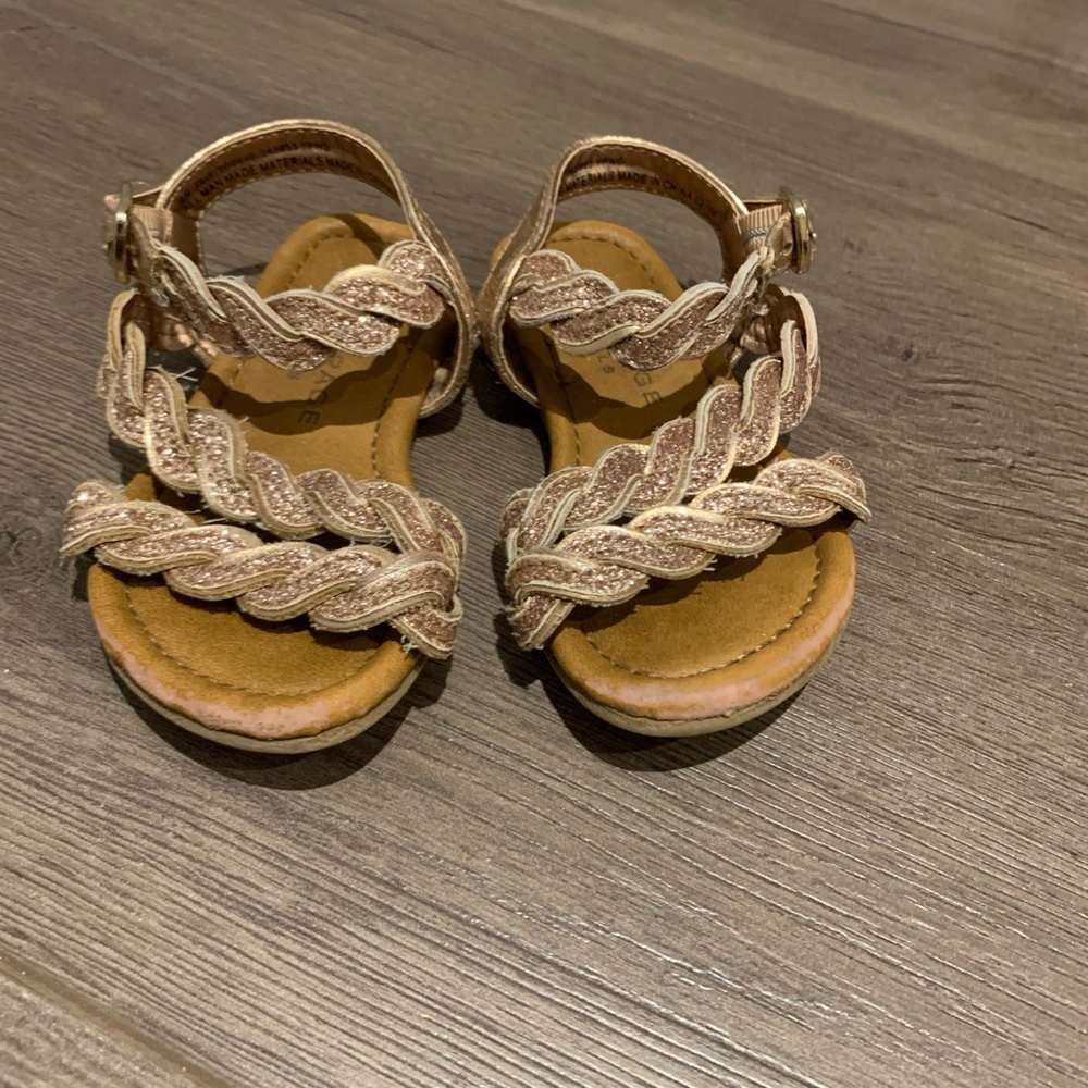 Toddler girl braided sandals. Rampage. Size 6. GUC